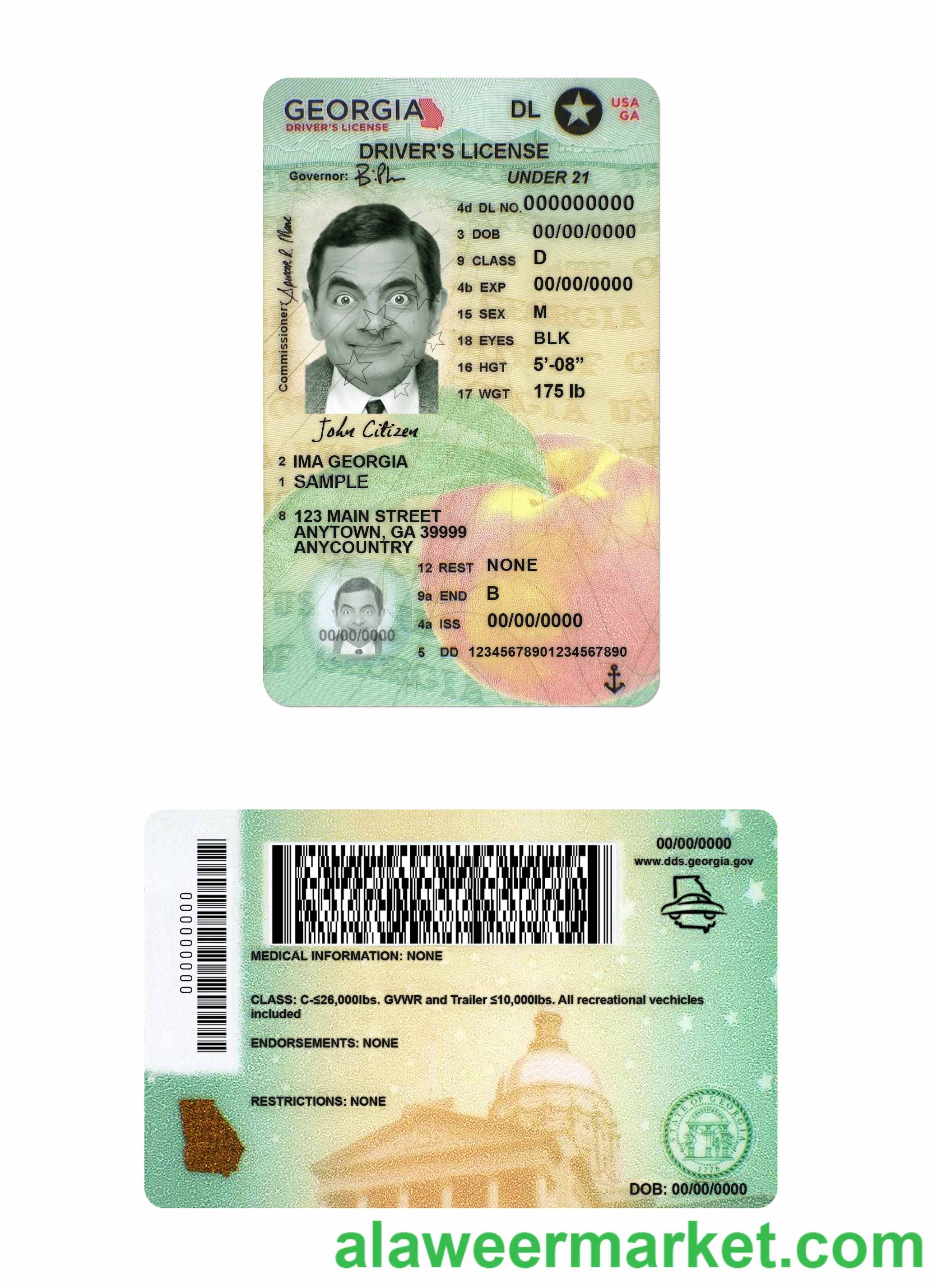 USA Georgia driving license under 21